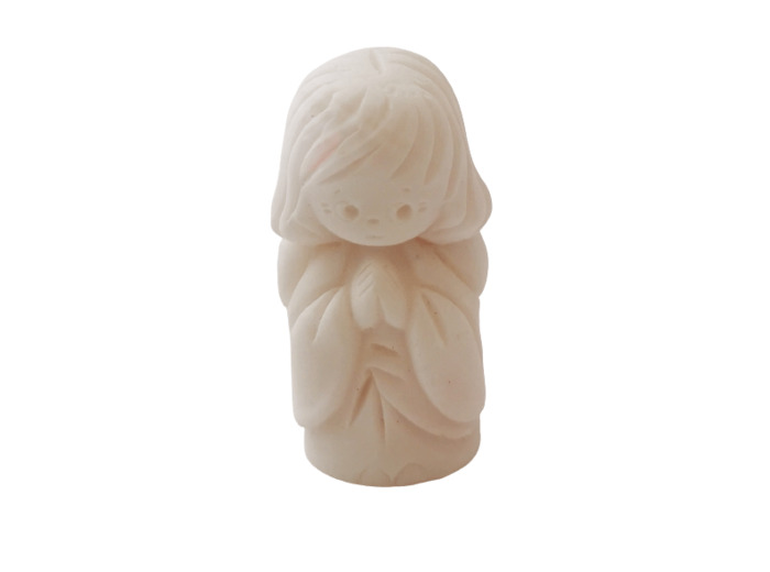 Ange Gardien Fille -Statue en albâtre 4,5cm + TULLE