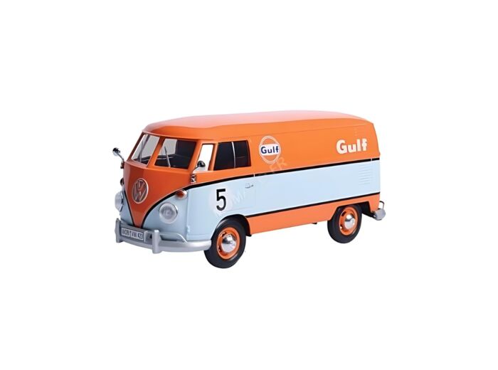 Volkswagen T1 (type 2) Gulf, Delivery Van orange et bleu clair - 1:24 - 79649 - MotorMax