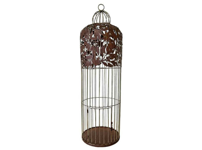 Cage plantes marron fer 31x31x101cm