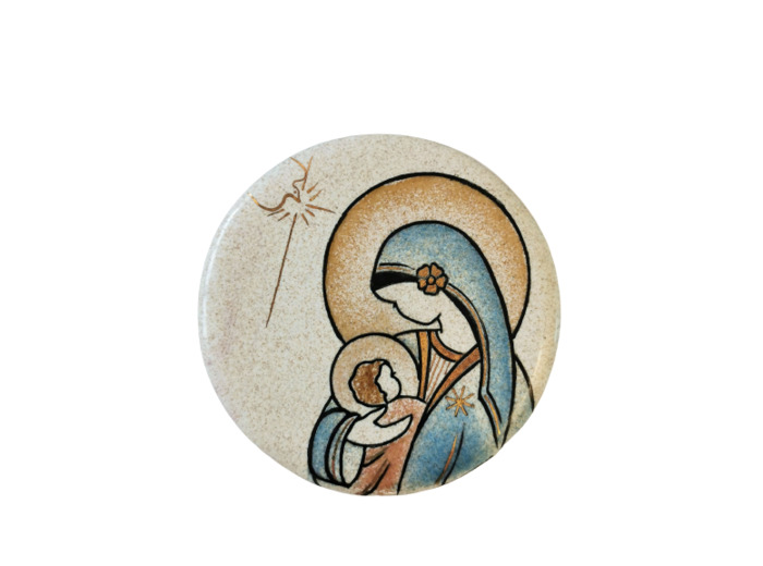 Vierge protectrice blanc D7,3cm - EMAUX DU LIBAN