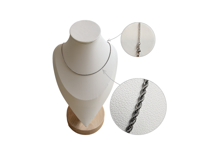 Collier en Acier inoxydable 50cm - maille 2.5mm
