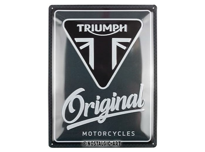 Plaque métal Triumph Original Motorcycles - 30 x 40 cm.