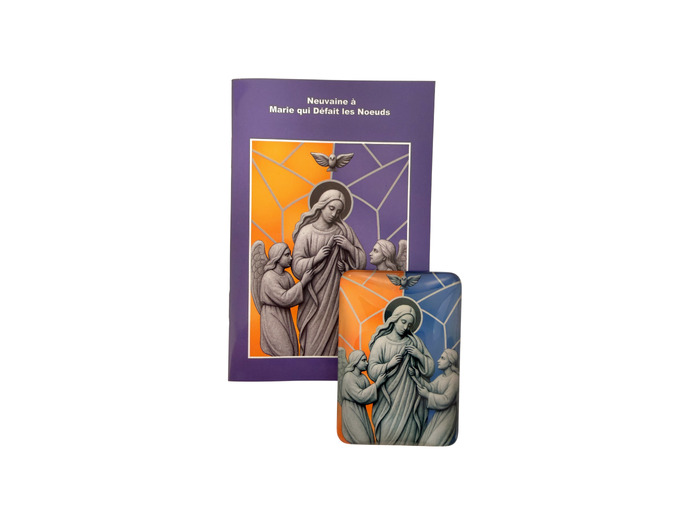 Magnet en Verre 48x68mm + Livret Neuvaine Marie qui Défait les Noeuds