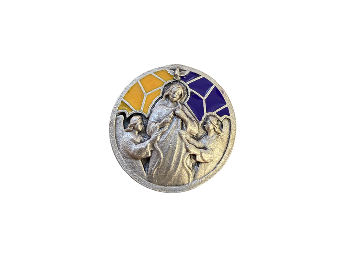 Magnet en métal relief 30mm - Bicolore - Marie Qui Défait Les Noeuds