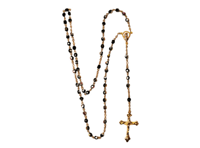 Chapelet Perles en Verre Sur Chaine Dorée - SCARABÉ