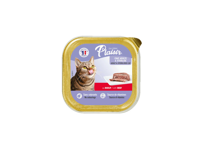 Repas plaisir Chat, pâtée au boeuf - 100g