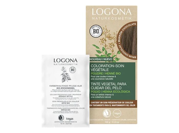 soin coloration végétale brun chocolat Bio 2x50g LOGONA*