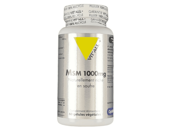 MSM 1000mg Naturellement Riche en Soufre 60 Gélules Végétales