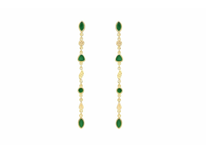 Boucles d'oreilles Macha Onyx Vert