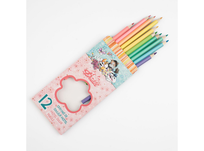Diddl Crayons de Couleur Pastel, 12 Pièces