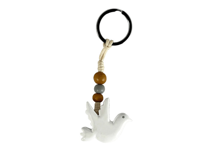 Porte Clé Colombe  Longueur totale 12cm