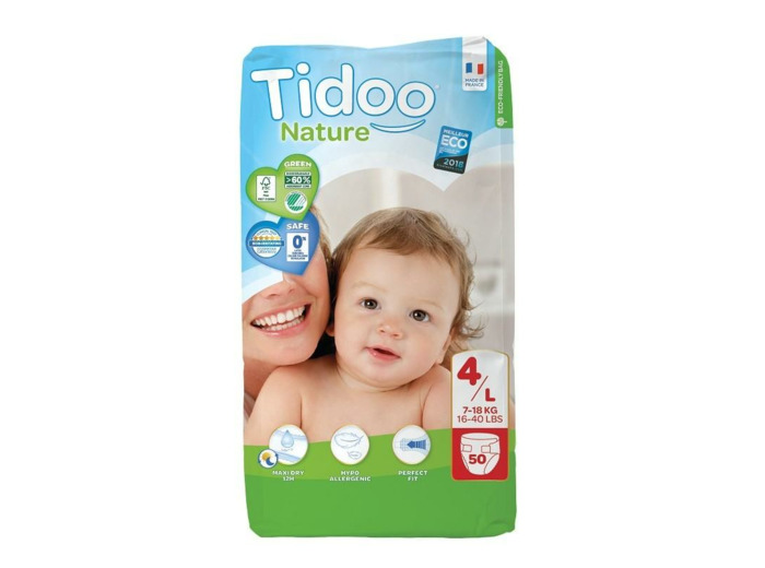 Couches Écologiques Nature - Taille 4 / 7-18 kg / 50 couches-Tidoo