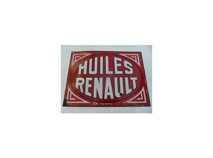 Plaque métal Huiles Renault - 40 x 30cm