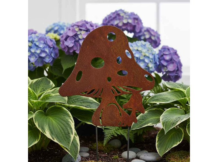 Silhouette décoratif jardin grand champignon 59x1x71cm