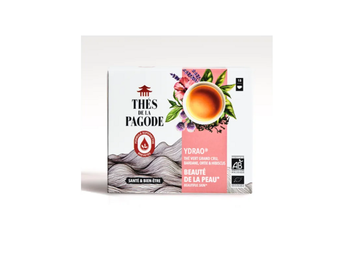 Ydrao-Thé vert bio pour la peau-18 sachets-Thés de la Pagode