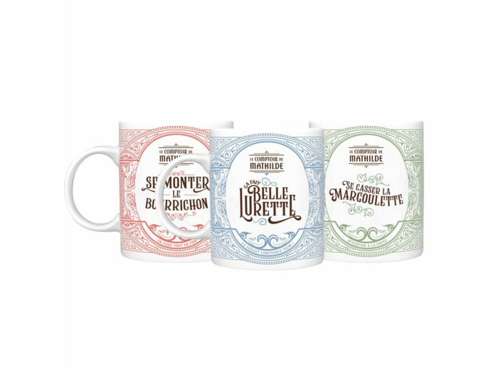 Mug Arabesque Rouge, Vert ou Bleu
