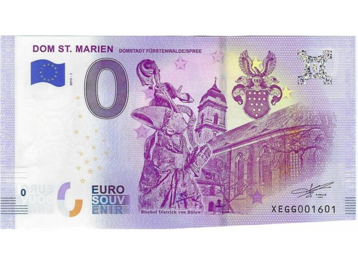 ALLEMAGNE 2019-1 DOM ST MARIEN BILLET SOUVENIR 0 EURO TOURISTIQUE  NEUF