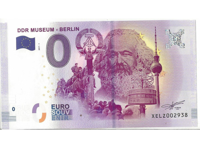 ALLEMAGNE DDR MUSEUM BERLIN 2017-1 BILLET SOUVENIR 0 EURO TOURISTIQUE NEUF