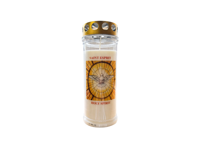 Bougie Funéraire 160 Heures Saint Esprit avec Prière