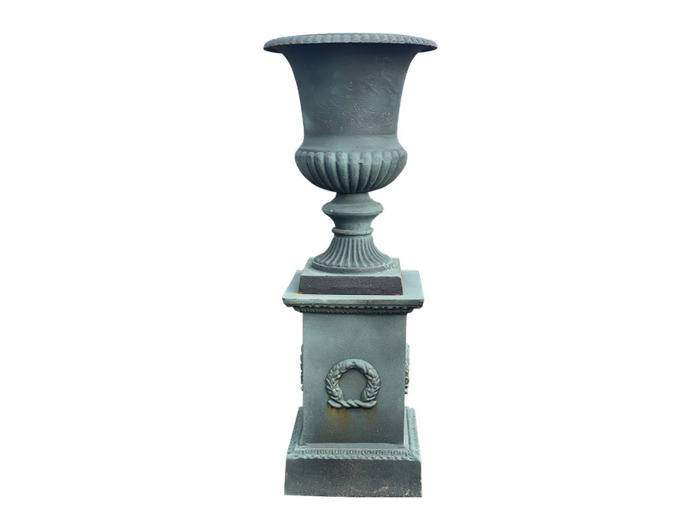 Vase Médicis fonte sur socle 45x45x110cm
