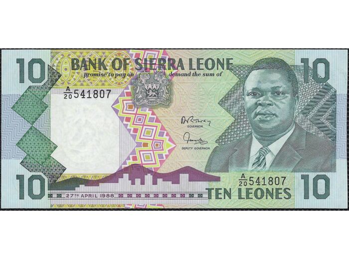 SIERRA LEONE 10 LEONES 27-4-1988 SERIE A20 NEUF (W15)