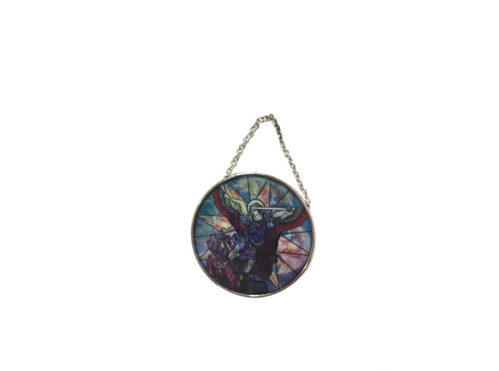 Vitrail Mural en verre D114mm, avec ventouse - ST MICHEL