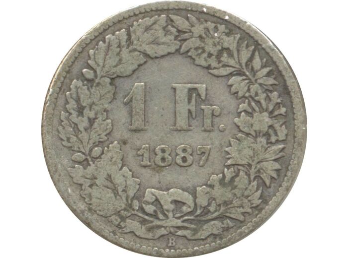 SUISSE 1 FRANC 1887 B TB N2