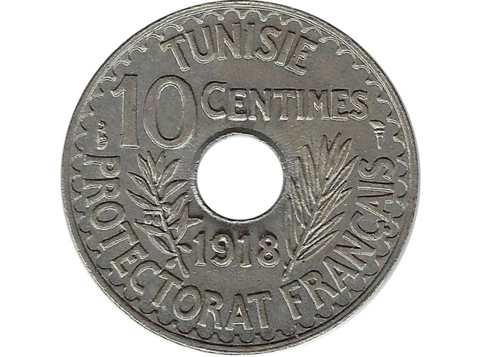 TUNISIE 10 CENTIMES 1918 SUP