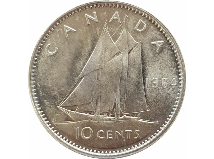 CANADA 10 CENTS 1964 SUP/NC