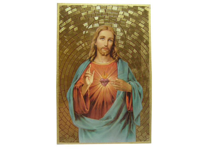 Plaquette Dorée 10x15,5cm - SACRÉ COEUR