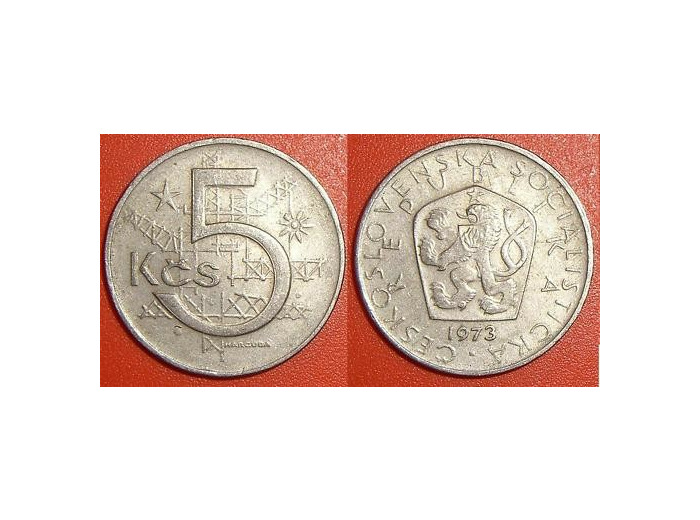 TCHECOSLOVAQUIE 5 KORUN 1973 TTB