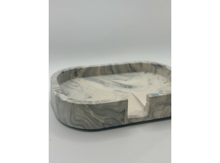 Porte-savon rectangulaire effet marbre avec écoulement d’eau