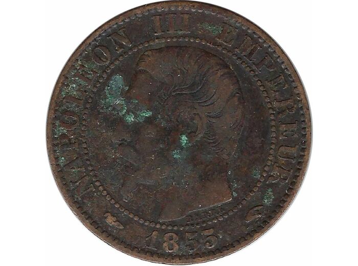 FRANCE 5 CENTIMES NAPOLEON III 1855 A (Paris) chien TB N1