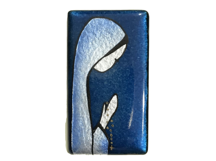 VIERGE en PRIERE 7x4cm - EMAUX DU LIBAN
