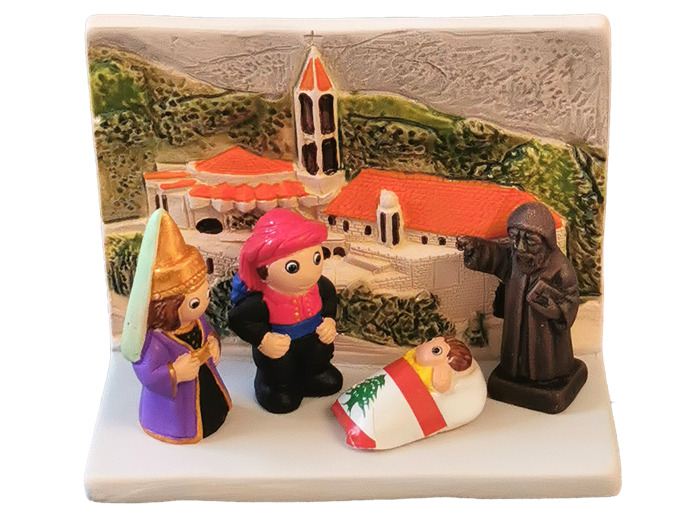 CRECHE en céramique BLOC 8x7cm- LIBAN