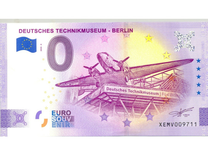 ALLEMAGNE 2020-4 DEUTSCHES TECHNIKMUSEUM-BERLIN ANNIVERSAIRE BILLET 0 EURO