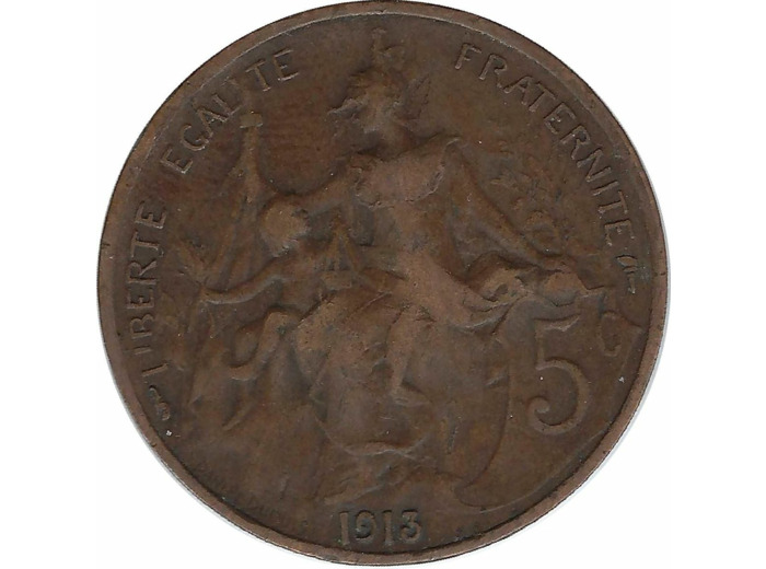 FRANCE 5 CENTIMES DUPUIS 1913 TTB