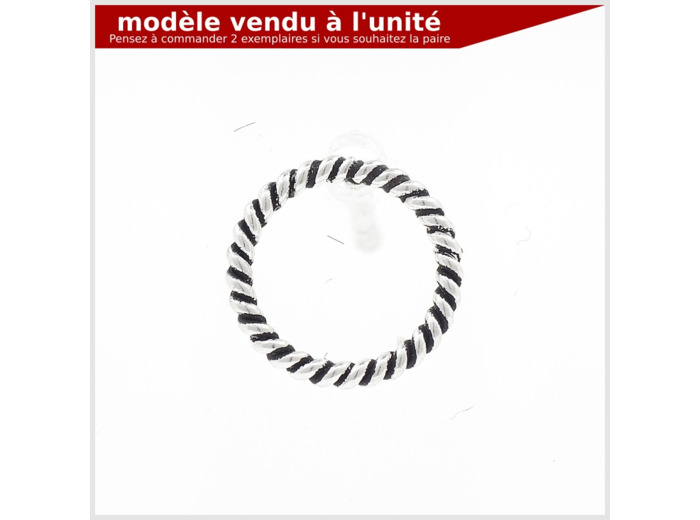 Puce d'oreille Cercle en argent massif