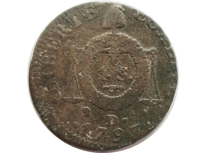 FRANCE 1 SOL AUX BALANCES 1793 D. (Dijon) 12gr08 B+