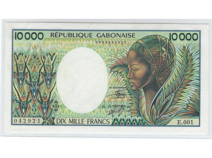 REPUBLIQUE GABONAISE GABON 10000 FRANCS 1984 SERIE E.001 SUP