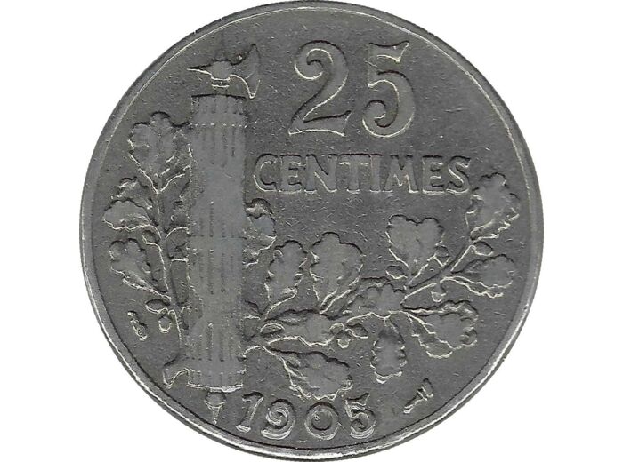 FRANCE 25 CENTIMES PATEY 1905 TB+