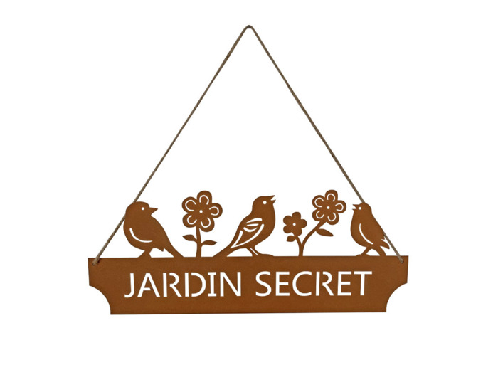 Suspension déco murale "Jardin secret" 51x43x22cm