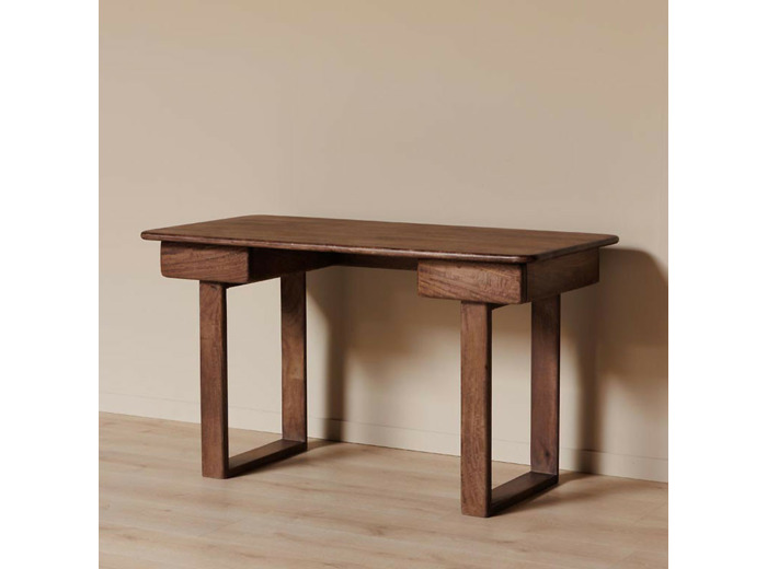 Bureau 2 Tiroirs Saori Bois de Manguier 76x135x65cm