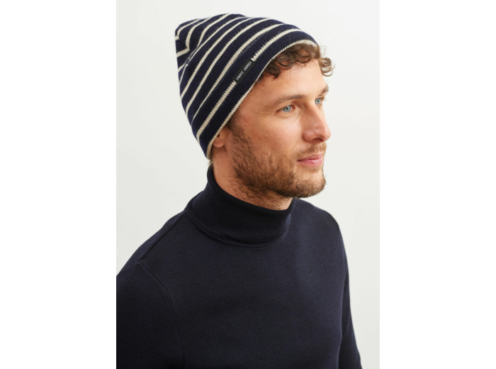 Bonnet de quart rayé 100% laine vierge SAINT JAMES
