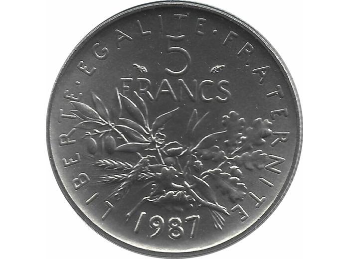 FRANCE 5 FRANCS ROTY 1987 FDC