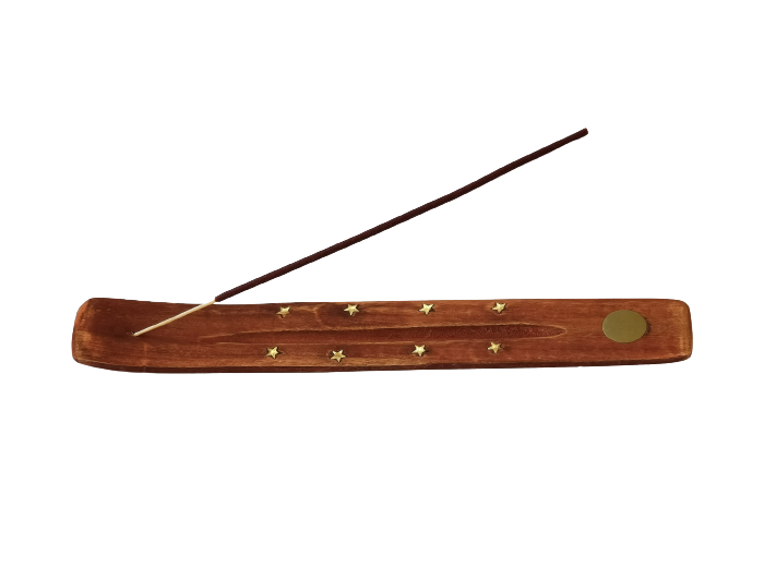 Porte Encens en Bois Sculpté 26cm