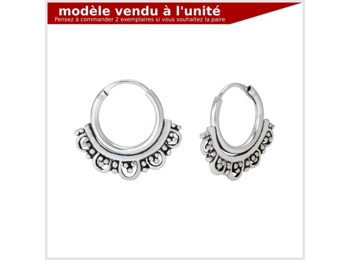 Créole ethnique en argent 925