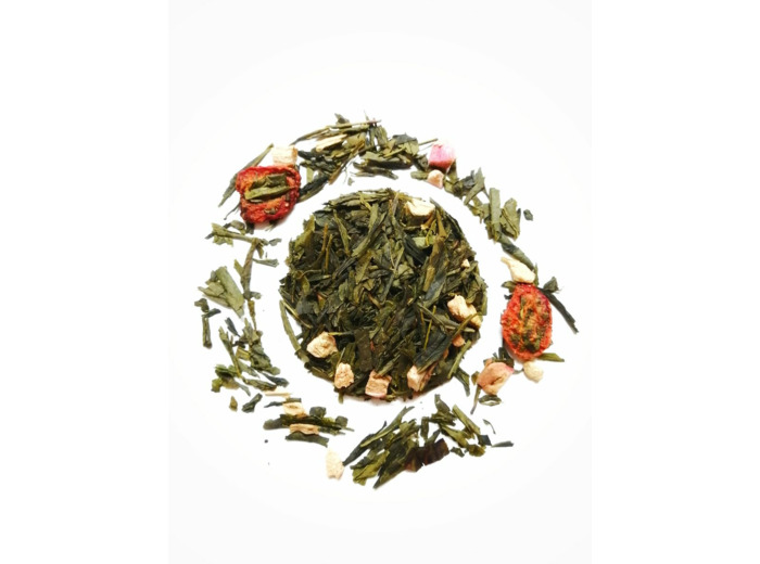 Thé vert Fraise Rhubarbe