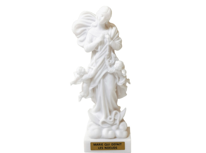 Marie Qui Défait Les Noeuds - Statue en albâtre 17cm -Blanche