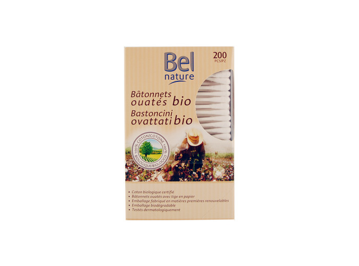 200 Bâtonnets d'oreille boîte distributrice coton bio